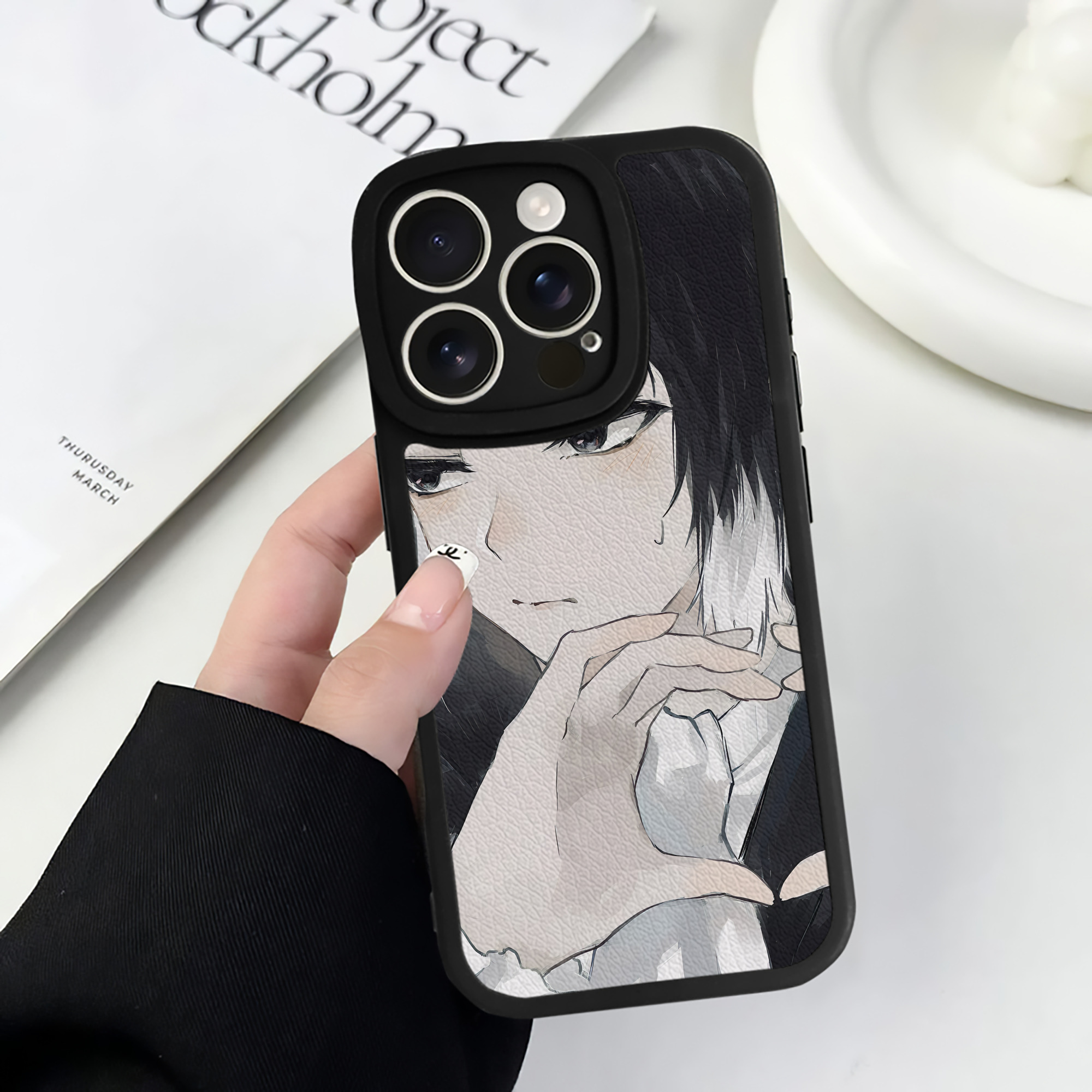 （画像用） 文豪ストレイドッグス Bungo Stray Dogs 【iPhone 16シリーズ対応】シリコンスマホケース（レザー調） 材質：シリコン